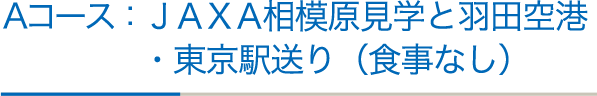 Aコース：ＪＡＸＡ相模原見学と羽田空港・東京駅送り（食事なし）